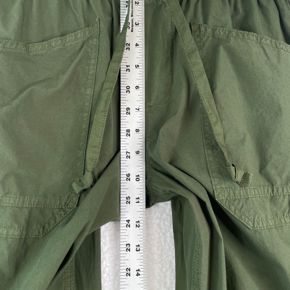 Aerie Womens Olive Green Cotton Cargo Pants Elastic Waist Toggle Hem Small - Picture 8 of 12